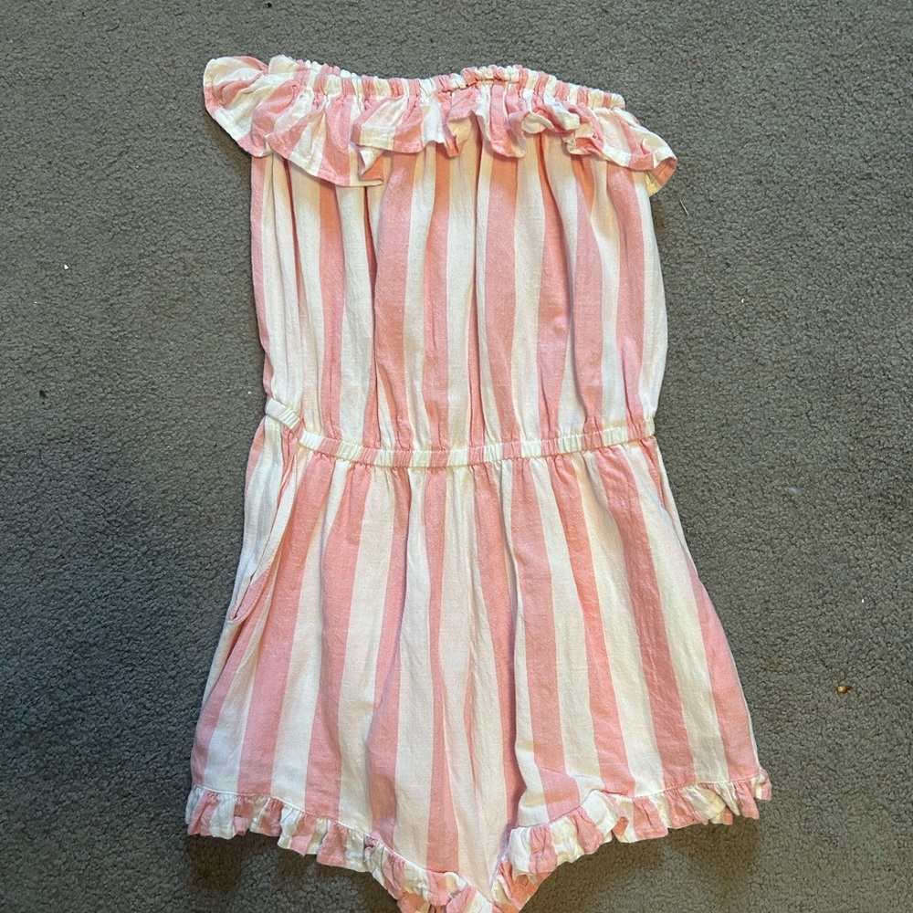 Billabong Pink and White Striped Romper